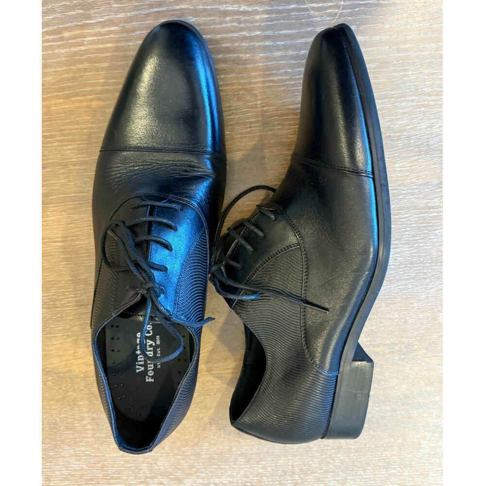 Vintage Foundry Co Black Leather Lace Up Oxford Dress Shoes Men 11